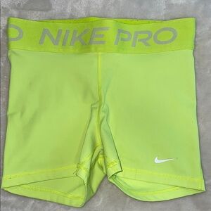 Nike Pro Neon Yellow Shorts SMALL